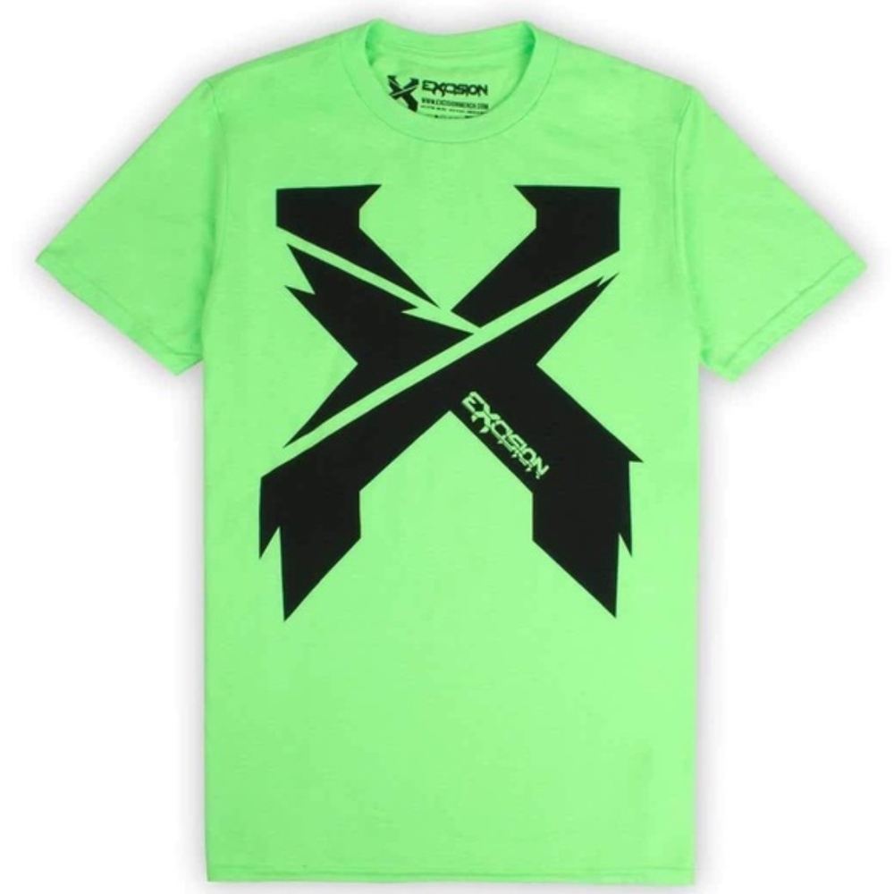 S-1 M-21 L-4 Neon Green and black Excision Tee unisex sizing